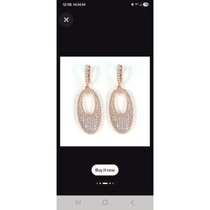 Rose gold plated .925 silver dignity star stones dangle earrings